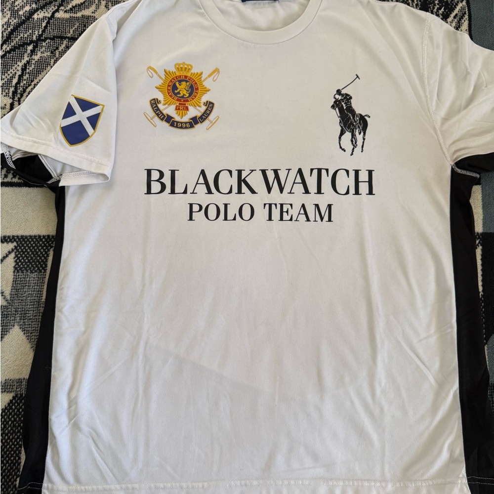 Polo Ralph Lauren BlackWatch Crest Big Pony Polo Team Logo White/Black T-Shirt